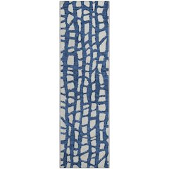 Premium Machine Washable Mayfield AMF754 Navy 2'3" x 7'6" Runner Rug