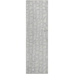 Premium Machine Washable Mayfield AMF754 Silver 2'3" x 7'6" Runner Rug