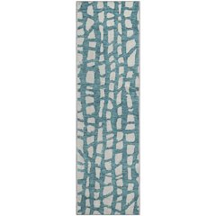 Premium Machine Washable Mayfield AMF754 Teal 2'3" x 7'6" Runner Rug