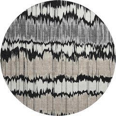 Premium Machine Washable Mayfield AMF755 Black 8' x 8' Round Rug