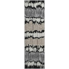 Premium Machine Washable Mayfield AMF755 Black 2'3" x 7'6" Runner Rug