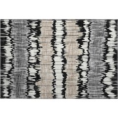 Premium Machine Washable Mayfield AMF755 Black 1'8" x 2'6" Rug