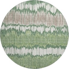 Premium Machine Washable Mayfield AMF755 Green 8' x 8' Round Rug