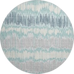 Premium Machine Washable Mayfield AMF755 Teal 8' x 8' Round Rug