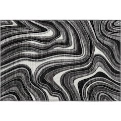 Premium Machine Washable Mayfield AMF756 Black 1'8" x 2'6" Rug