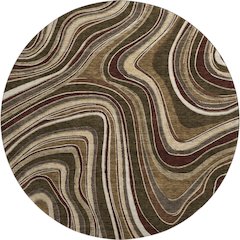 Premium Machine Washable Mayfield AMF756 Fudge 8' x 8' Round Rug