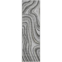 Premium Machine Washable Mayfield AMF756 Gray 2'3" x 7'6" Runner Rug