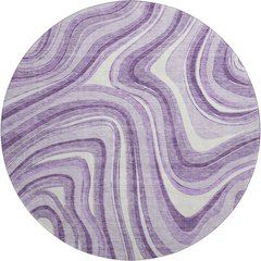 Premium Machine Washable Mayfield AMF756 Lavender 8' x 8' Round Rug