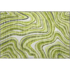 Premium Machine Washable Mayfield AMF756 Lime 1'8" x 2'6" Rug
