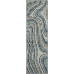Premium Machine Washable Mayfield AMF756 Teal 2'3" x 7'6" Runner Rug