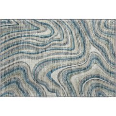 Premium Machine Washable Mayfield AMF756 Teal 1'8" x 2'6" Rug