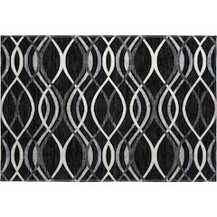 Premium Machine Washable Mayfield AMF757 Black 1'8" x 2'6" Rug