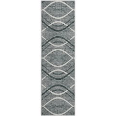 Premium Machine Washable Mayfield AMF757 Gray 2'3" x 7'6" Runner Rug