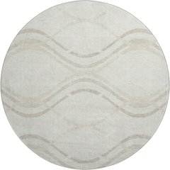 Premium Machine Washable Mayfield AMF757 Ivory 8' x 8' Round Rug