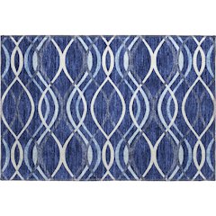 Premium Machine Washable Mayfield AMF757 Navy 1'8" x 2'6" Rug