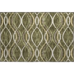Premium Machine Washable Mayfield AMF757 Olive 1'8" x 2'6" Rug
