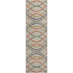 Premium Machine Washable Mayfield AMF757 Orange 2'3" x 7'6" Runner Rug