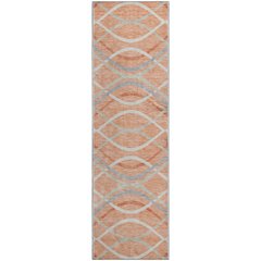 Premium Machine Washable Mayfield AMF757 Peach 2'3" x 7'6" Runner Rug