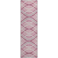 Premium Machine Washable Mayfield AMF757 Pink 2'3" x 7'6" Runner Rug