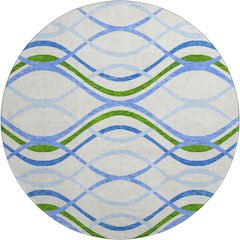 Premium Machine Washable Mayfield AMF757 Sky 8' x 8' Round Rug