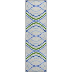 Premium Machine Washable Mayfield AMF757 Sky 2'3" x 7'6" Runner Rug