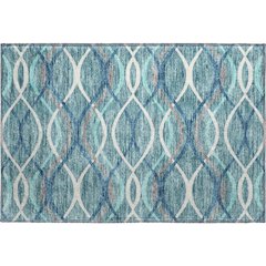 Premium Machine Washable Mayfield AMF757 Teal 1'8" x 2'6" Rug