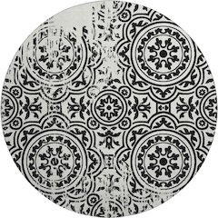 Premium Machine Washable Mayfield AMF758 Black 8' x 8' Round Rug