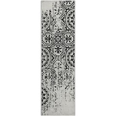 Premium Machine Washable Mayfield AMF758 Black 2'3" x 7'6" Runner Rug