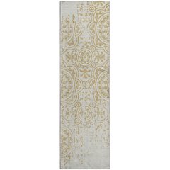 Premium Machine Washable Mayfield AMF758 Gold 2'3" x 7'6" Runner Rug