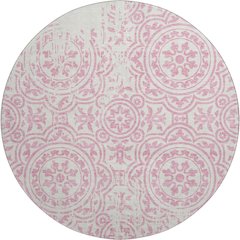 Premium Machine Washable Mayfield AMF758 Pink 8' x 8' Round Rug