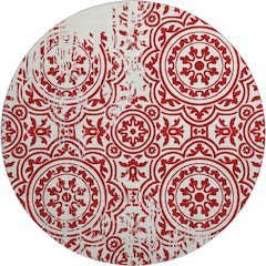 Premium Machine Washable Mayfield AMF758 Red 8' x 8' Round Rug