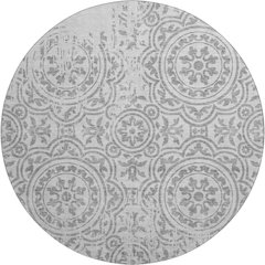 Premium Machine Washable Mayfield AMF758 Silver 8' x 8' Round Rug