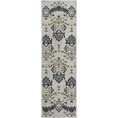 Premium Machine Washable Mayfield AMF759 Black 2'3" x 7'6" Runner Rug