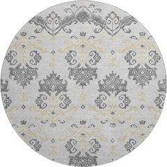 Premium Machine Washable Mayfield AMF759 Charcoal 8' x 8' Round Rug