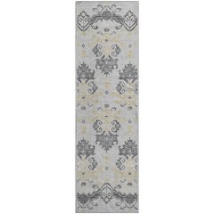Premium Machine Washable Mayfield AMF759 Charcoal 2'3" x 7'6" Runner Rug