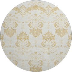 Premium Machine Washable Mayfield AMF759 Gold 8' x 8' Round Rug