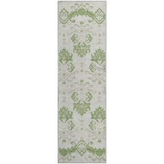 Premium Machine Washable Mayfield AMF759 Green 2'3" x 7'6" Runner Rug