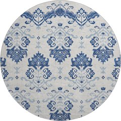 Premium Machine Washable Mayfield AMF759 Navy 8' x 8' Round Rug