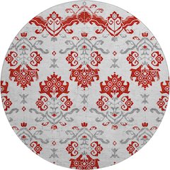 Premium Machine Washable Mayfield AMF759 Red 8' x 8' Round Rug