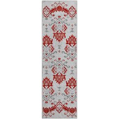 Premium Machine Washable Mayfield AMF759 Red 2'3" x 7'6" Runner Rug