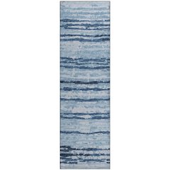 Premium Machine Washable Mayfield  Blue 2'3" x 7'6" Runner Rug