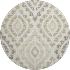 Premium Machine Washable Mayfield AMF761 Beige 8' x 8' Round Rug
