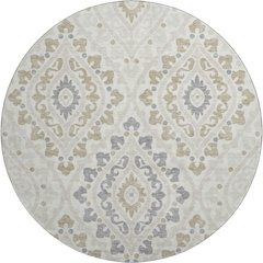 Premium Machine Washable Mayfield AMF761 Ivory 8' x 8' Round Rug