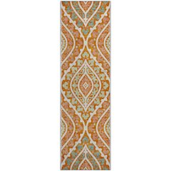 Premium Machine Washable Mayfield AMF761 Orange 2'3" x 7'6" Runner Rug