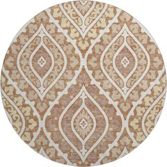 Premium Machine Washable Mayfield AMF761 Paprika 8' x 8' Round Rug