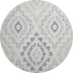 Premium Machine Washable Mayfield AMF761 Silver 8' x 8' Round Rug