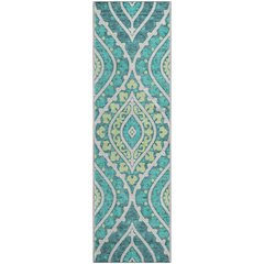 Premium Machine Washable Mayfield AMF761 Teal 2'3" x 7'6" Runner Rug