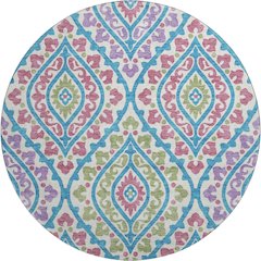 Premium Machine Washable Mayfield AMF761 White 8' x 8' Round Rug