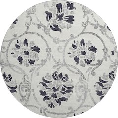 Premium Machine Washable Mayfield AMF762 Black 8' x 8' Round Rug