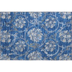 Premium Machine Washable Mayfield AMF762 Blue 1'8" x 2'6" Rug